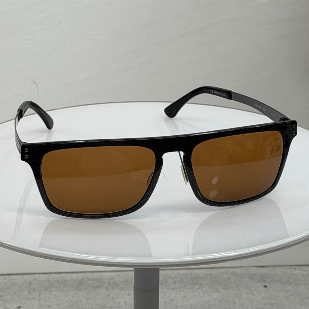 Serengeti Ferrara 7897 Polarized Sunglasses Black Frame Brown Lens Made in Italy